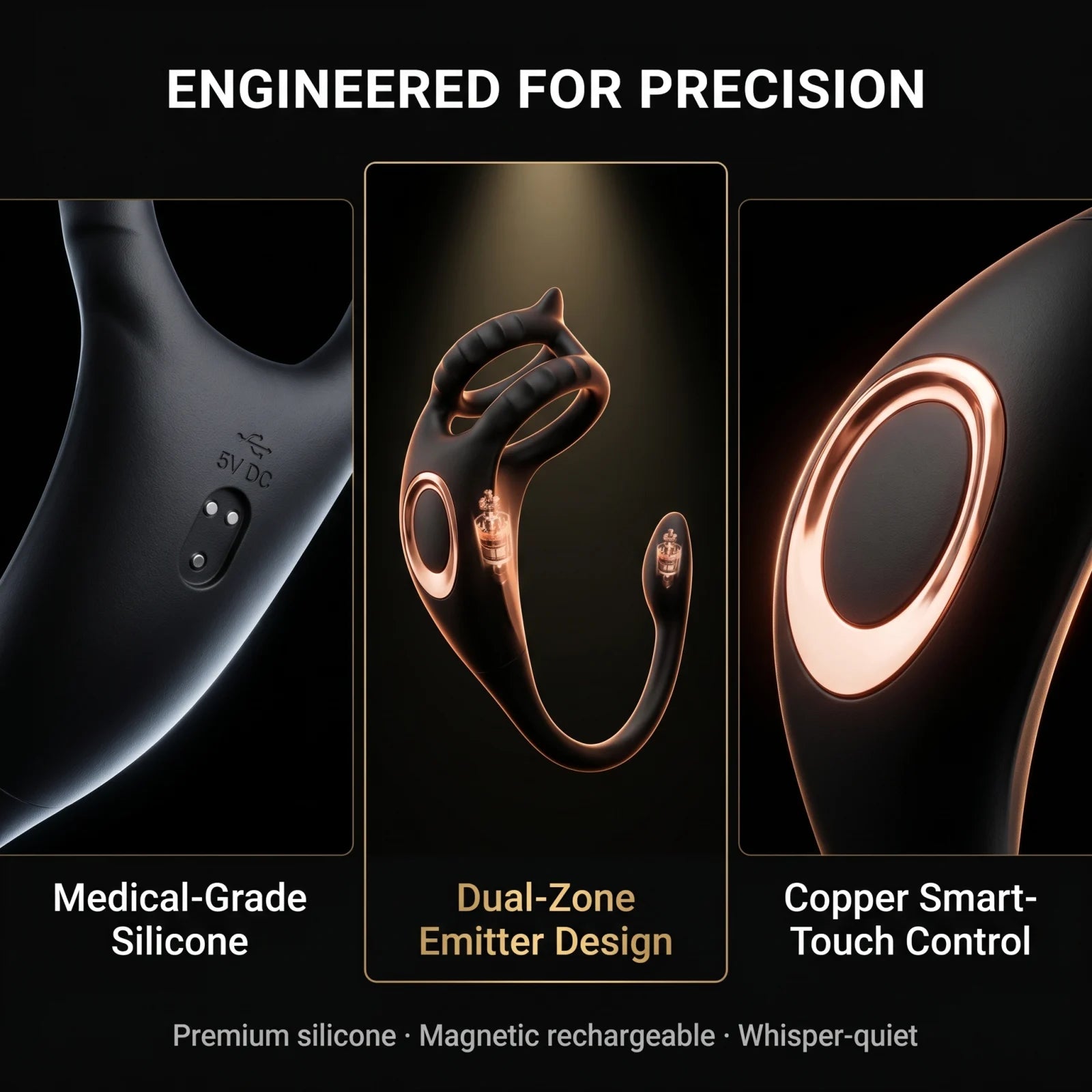 Engineered for precision — dual-zone cradle, copper smart-touch