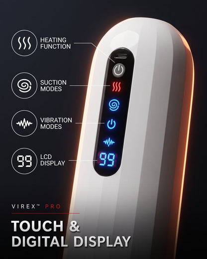 Touch and digital display: heating and dynamic massage modes and an LCD readout