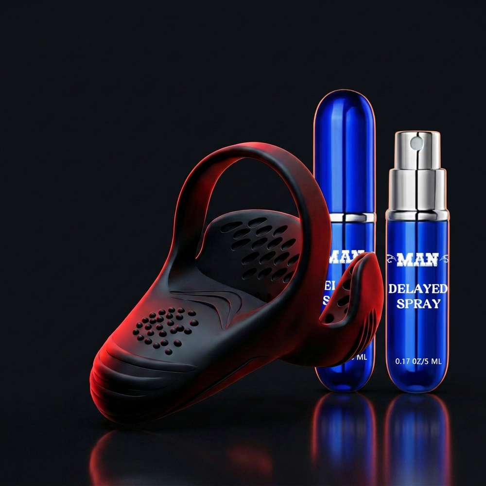Stamina & Control bundle — ApexDrive Pro + 2x Delay Spray, charcoal render