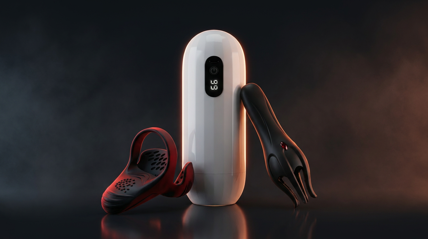 The Myoro therapy platform — ApexDrive, Wave and Virex Pro staged together, cinematic charcoal