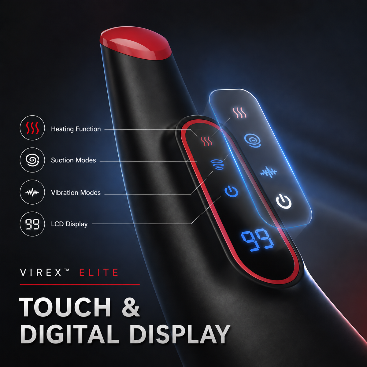 Virex™ Elite touch controls and digital display